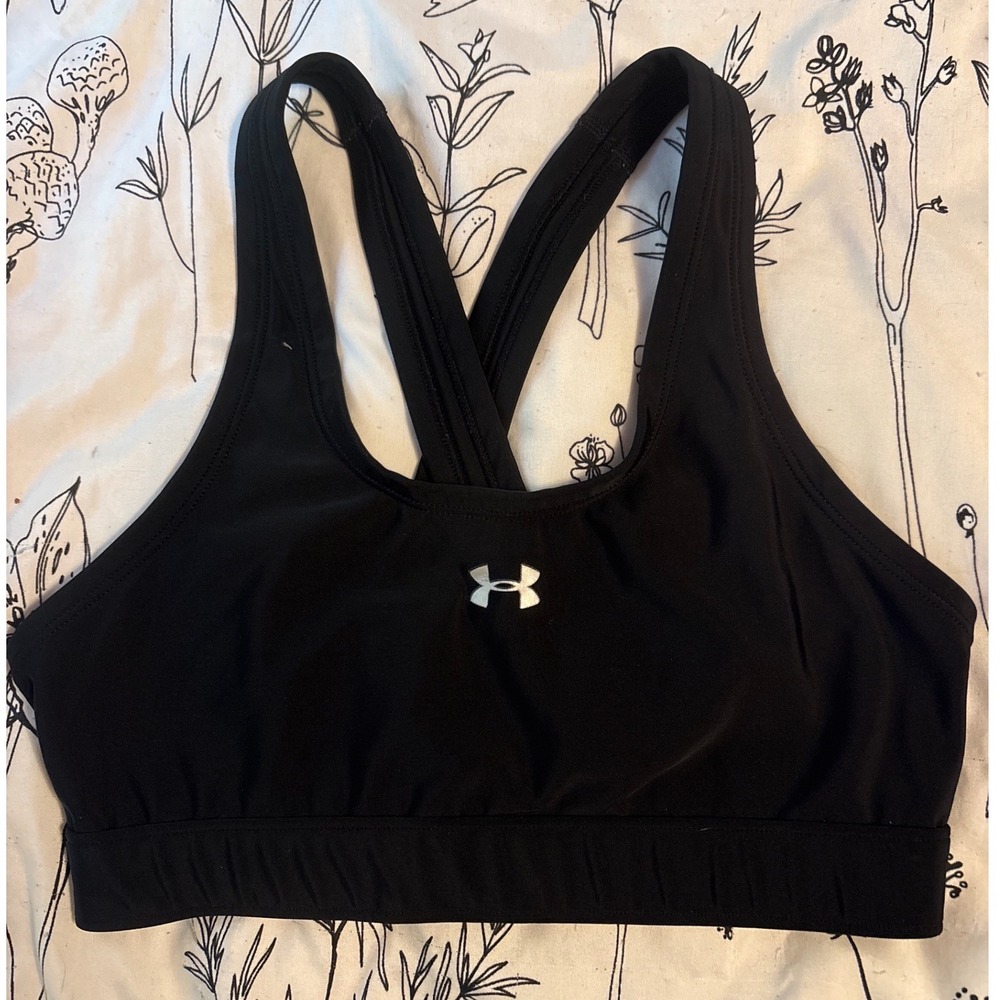Under Armour Women's Black Crossback‎ Sports Bra, Size Small (30/32)